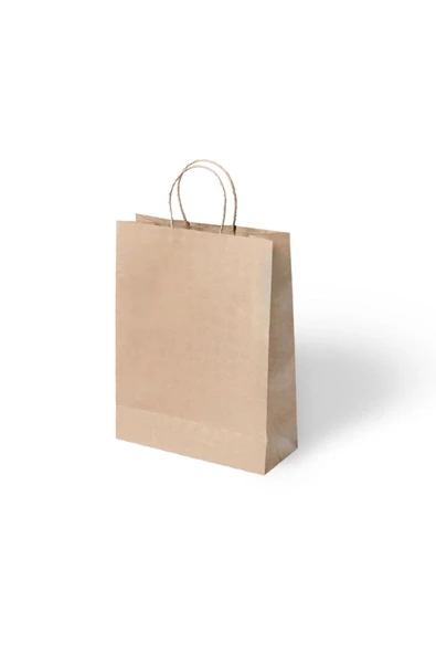 Büküm Saplı Kağıt Çanta Poşet Kraft 18x8x24cm 24'lü ürün görseli 1