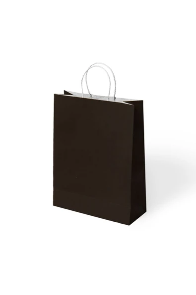 BÜKÜM SAPLI KAĞIT ÇANTA SİYAH 25X12X31 12 Lİ ürün görseli 1