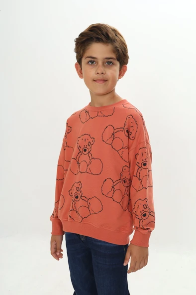 Toontoy Erkek Çocuk Komple Ayı Baskılı Sweatshirt ürün görseli 1