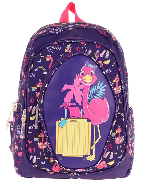 Kaukko Kids Okul Sırt Çantası Leather Flamingo L5223 ürün görseli 1