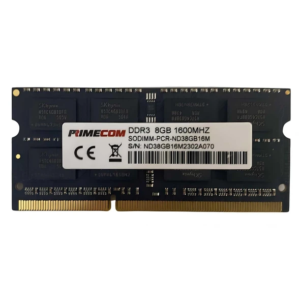 PRIMECOM PCR-ND38G16M 8GB DDR3 1600Mhz Notebook Bellek 1.35 Volt ürün görseli 1