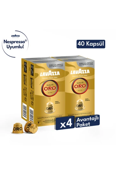 Qualita Oro 40'lı Paket | Nespresso Uyumlu Kapsül Kahve | 100% Arabica Çekirdek ürün görseli 1