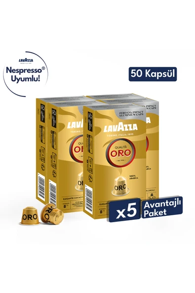 Qualita Oro 50'li Paket | Nespresso Uyumlu Kapsül Kahve | 100% Arabica Çekirdek ürün görseli 1