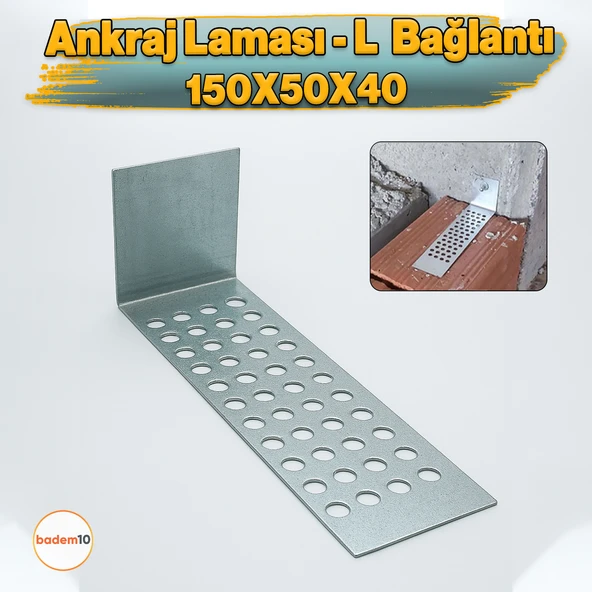 Gazbeton Ankraj Laması Duvar Bağlantı Aparatı Vidalı Montaj Trapez Vida Uyumlu Galvaniz Demiri ürün görseli 1