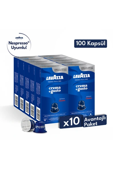 Crema E Gusto 100'lü Paket | Nespresso Uyumlu Kapsül Kahve ürün görseli 1
