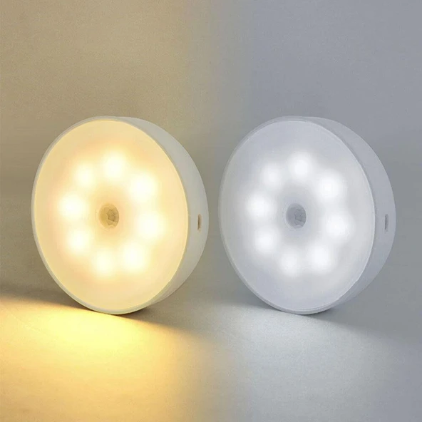 sgeteknoloji Hareket Sensörlü 16 LED 2 RENK 5 MODLU BEYAZ VE GÜN IŞIĞI Hareket Sensörlü type-c şarjlı Led Lamba Koridor Dolap İçi. ürün görseli 1