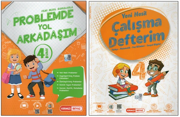 KIRMIZI BEYAZ 4. SINIF ÇALIŞMA KİTABIM+PROBLEMDE YOL ARKADAŞIM (2 KİTAP) ürün görseli 1