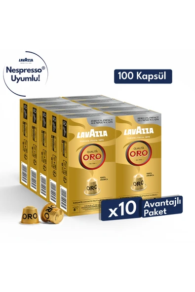 Qualita Oro 100'lü Paket | Nespresso Uyumlu Kapsül Kahve | 100% Arabica Çekirdek ürün görseli 1