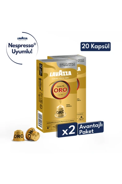 Qualita Oro 20'li Paket | Nespresso Uyumlu Kapsül Kahve | 100% Arabica Çekirdek ürün görseli 1
