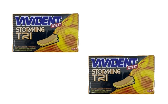 Vivident Storming XYLT TRI - Mango, Çarkıfelek ve Narenciye Aromalı Şekersiz Tatlandırıcılı Şerit Sakız (2 ADET) ürün görseli 1