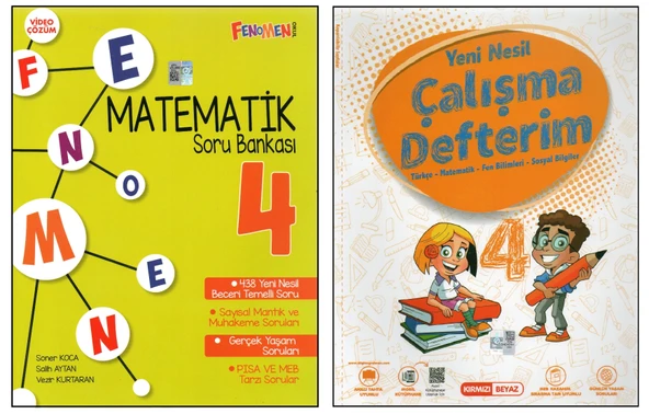 FENOMEN 4. SINIF MATEMATİK S.B.+KIRMIZI BEYAZ ÇALIŞMA DEFTERİM (2 KİTAP) ürün görseli 1