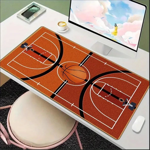 70X30 CM BASKETBOL SAHASI TEMALI KAYDIRMAZ TABAN SPEED YÜZEY OYUNCU MOUSE PAD GAMİNG ürün görseli 1