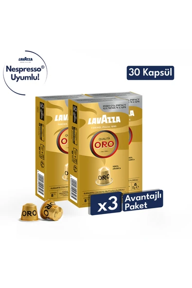 Qualita Oro 30'lu Paket | Nespresso Uyumlu Kapsül Kahve | 100% Arabica Çekirdek ürün görseli 1