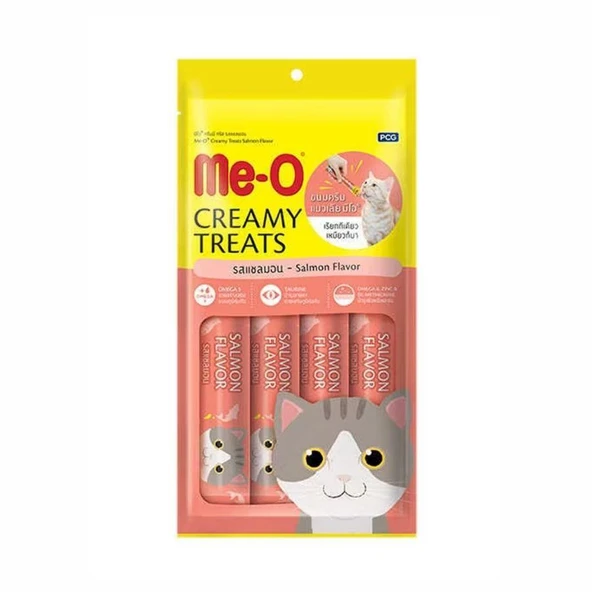 Me-O Creamy Somon Balıklı Yetişkin Kedi Ödülü 4x15 gr ürün görseli 1