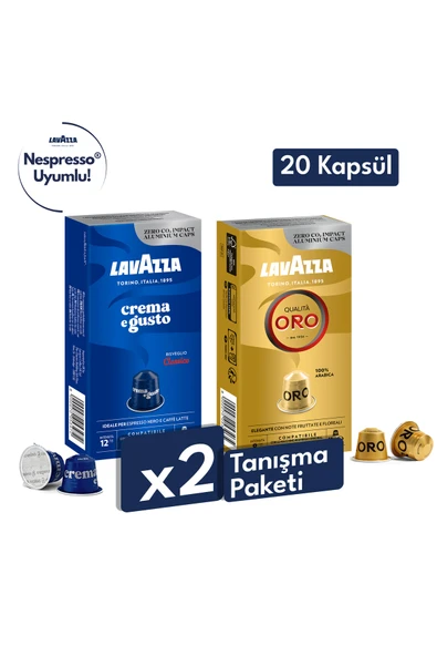 Lavazza Qualita Oro 100% Arabica 55 gr, Crema e Gusto 56 gr Nespresso Uyumlu Alüminyum Kapsül | İkili Avantajlı Paket ürün görseli 1