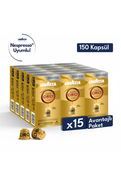 Qualita Oro 150'li Paket | Nespresso Uyumlu Kapsül Kahve | 100% Arabica Çekirdek ürün görseli 1
