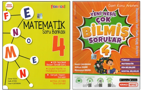 FENOMEN 4. SINIF MATEMATİK S.B.+KIRMIZI BEYAZ ÇOK BİLMİŞ SORULAR (2 KİTAP) ürün görseli 1