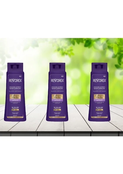 Restorex Collagen & Biotin Hacimsiz Saçlar Için Dolgunlaştırıcı Şampuan 500 ml * 3 Adet ürün görseli 1