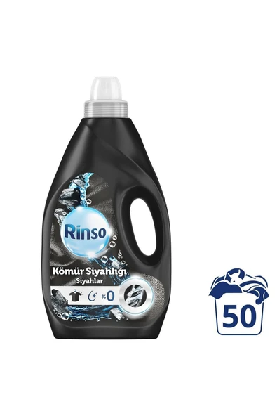 Rinso Sıvı Çamaşır Deterjanı Komple Bakım Serisi Kömür Siyahlığı Siyahlar İçin 3 lt ürün görseli 1