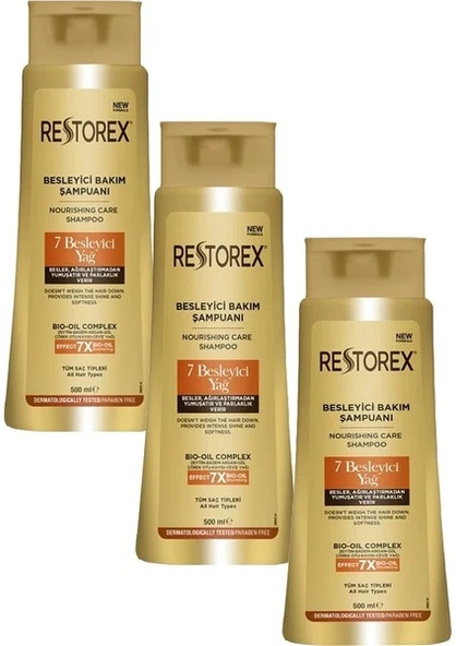 Restorex Şampuan 7 Besleyici Yağ 500 ml x 3 Adet ürün görseli 1