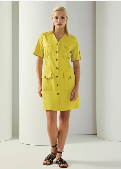 COTTON KUMAŞ SAFARİ ELBİSE ürün görseli 1