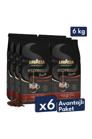 Lavazza Espresso Barista Gran Crema Çekirdek Kahve 1 Kg | 6'lı Avantajlı Paket ürün görseli 1