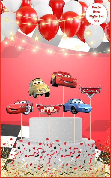 Cars Temalı Pasta Üstü Figür Set ürün görseli 1