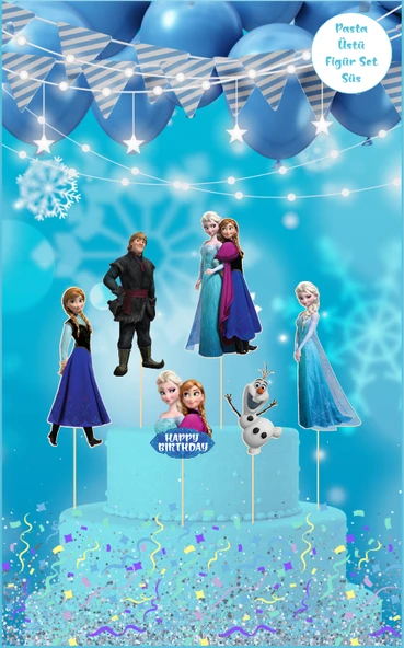 Frozen Temalı Pasta Üstü Figür Set ürün görseli 1