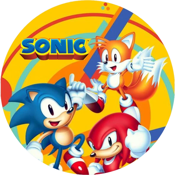 Sonic Yuvarlak Pasta Yenilebilir Resim Baskı 20 cm ürün görseli 1