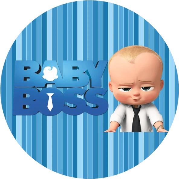 Baby Boss Yuvarlak Pasta Yenilebilir Resim Baskı 20 cm ürün görseli 1