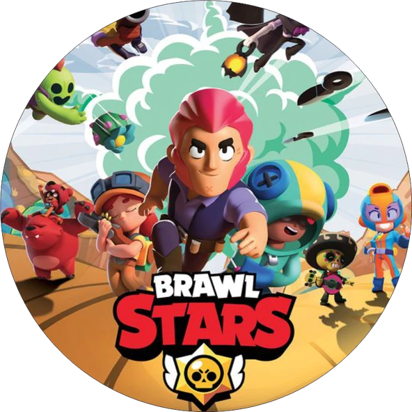 Brawl Stars Yuvarlak Pasta Yenilebilir Resim Baskı 20 cm ürün görseli 1