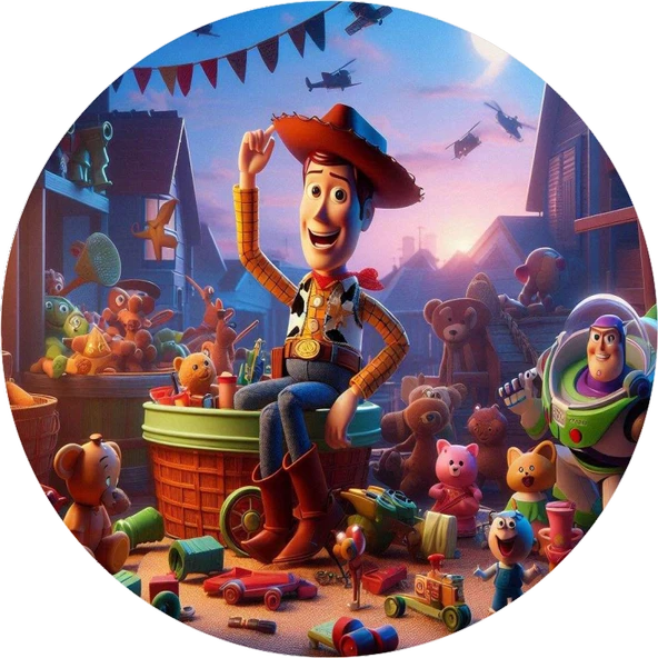 Toy Story Yuvarlak Pasta Yenilebilir Resim Baskı 20 cm ürün görseli 1