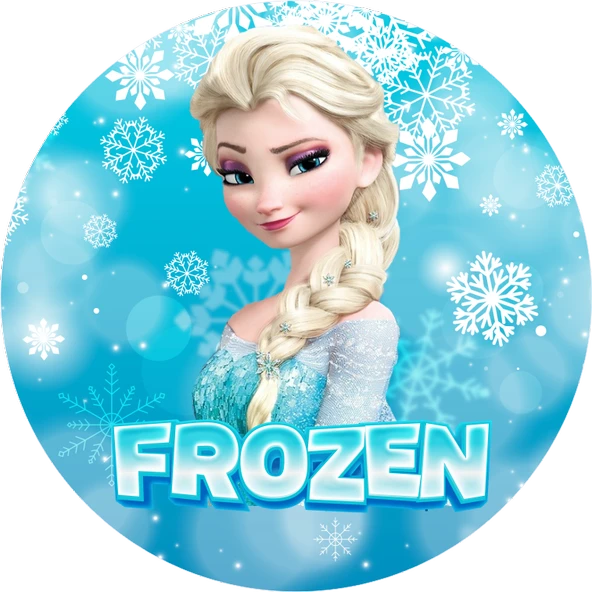 Frozen Yuvarlak Pasta Yenilebilir Resim Baskı 20 cm ürün görseli 1
