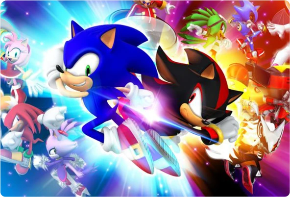 Sonic Dikdörtgen Pasta Yenilebilir Resim Baskı 28*19 cm ürün görseli 1