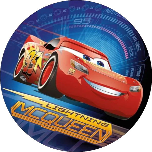 Cars Yuvarlak Pasta Yenilebilir Resim Baskı 20 cm ürün görseli 1