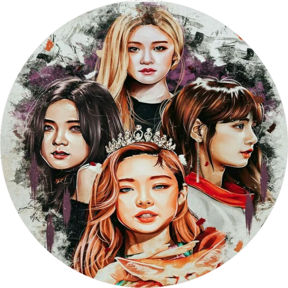 Black Pink Yuvarlak Pasta Yenilebilir Resim Baskı 20 cm ürün görseli 1