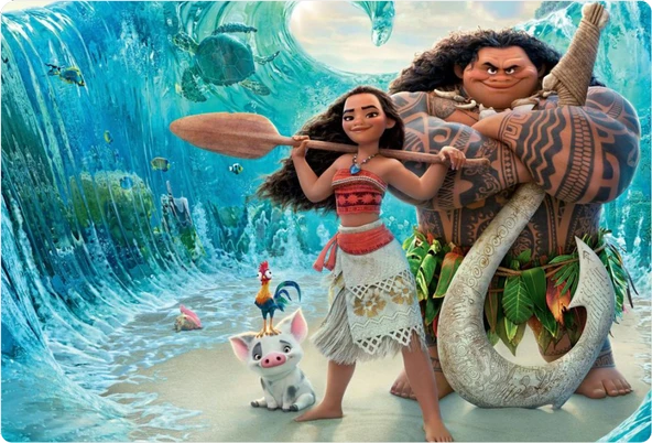 Moana Dikdörtgen Pasta Yenilebilir Resim Baskı 28*19 cm ürün görseli 1