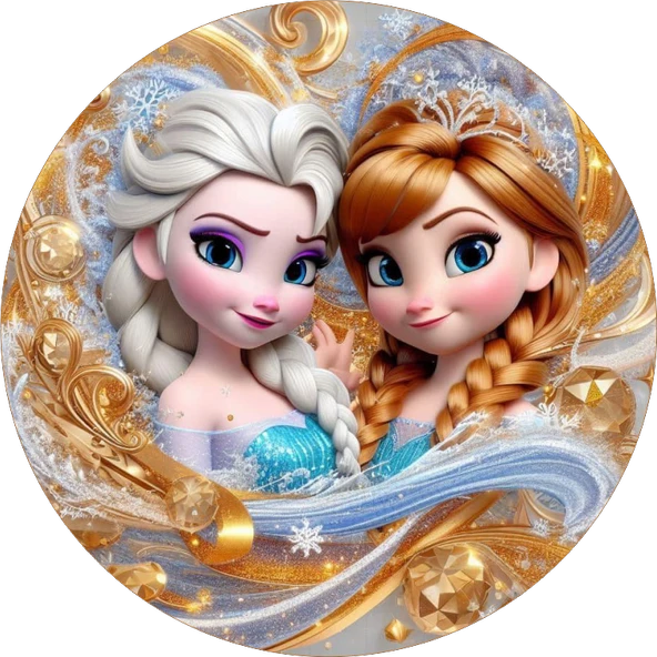 Frozen Yuvarlak Pasta Yenilebilir Resim Baskı 20 cm ürün görseli 1