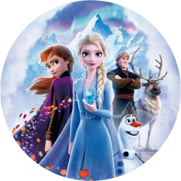 Frozen Yuvarlak Pasta Yenilebilir Resim Baskı 20 cm ürün görseli 1