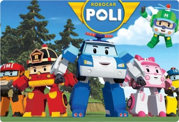 Robocar Poli Dikdörtgen Pasta Yenilebilir Resim Baskı 28*19 cm ürün görseli 1
