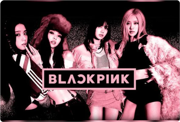 Black Pink Dikdörtgen Pasta Yenilebilir Resim Baskı 28*19 cm ürün görseli 1