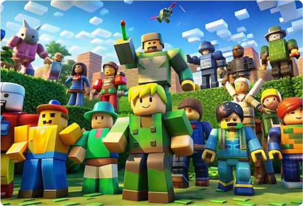 Minecraft Dikdörtgen Pasta Yenilebilir Resim Baskı 28*19 cm ürün görseli 1