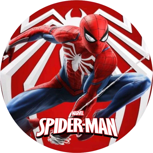Spiderman Yuvarlak Pasta Yenilebilir Resim Baskı 20 cm ürün görseli 1