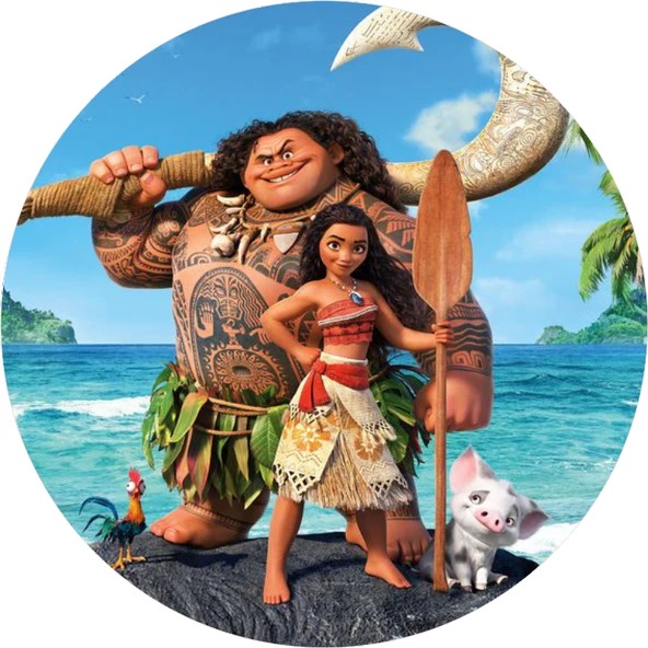 Moana Yuvarlak Pasta Yenilebilir Resim Baskı 20 cm ürün görseli 1