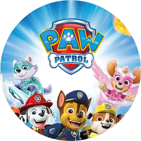 Paw Patrol Yuvarlak Pasta Yenilebilir Resim Baskı 20 cm ürün görseli 1
