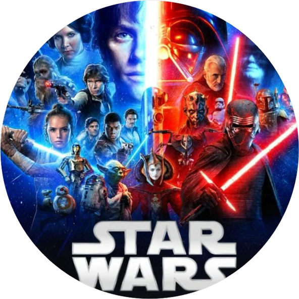 Starwars Yuvarlak Pasta Yenilebilir Resim Baskı 20 cm ürün görseli 1
