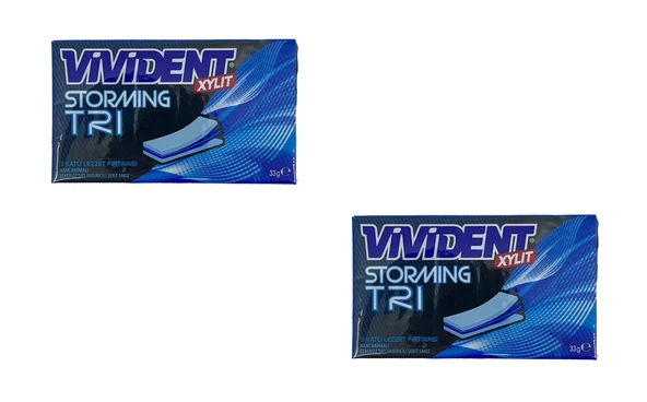 Vivident Storming XYLT TRI - Nane Aromalı Şekersiz Tatlandırıcılı Şerit Sakız (2 ADET) ürün görseli 1