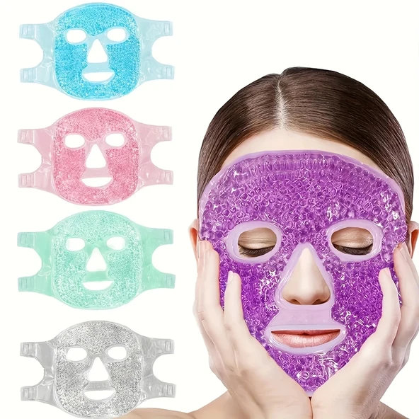 Terapi Jel Yüz Maskesi Soğuk Ve Sıcak Boncuklu Ayarlanabilir Maske (Mor) ürün görseli 1