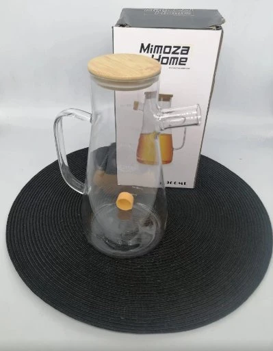 MMZ 264 YAĞDANLIK CAM BAMBU KAPAK 900 ML 1X24 ürün görseli 1