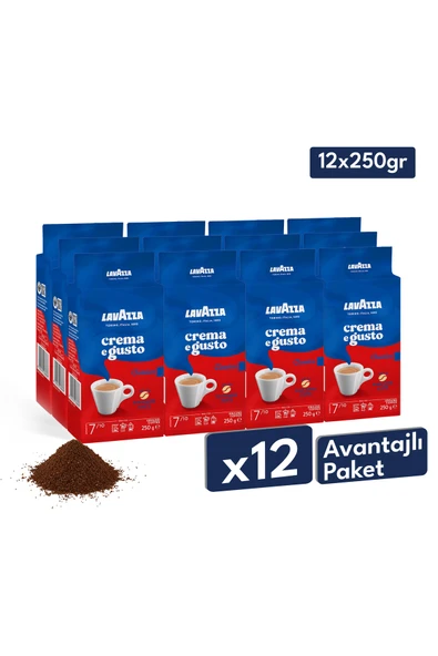 Crema E Gusto Öğütülmüş Filtre Kahve 250 gr | 12'li Avantajlı Paket ürün görseli 1